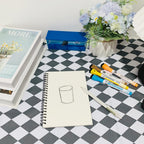 Blank Spiral Notebook, 2-Pack, Soft Cover, Sketch book, 100 Pages / 50 Sheets, 7.5 inch x 5.1 inch, 100GSM, (Black)