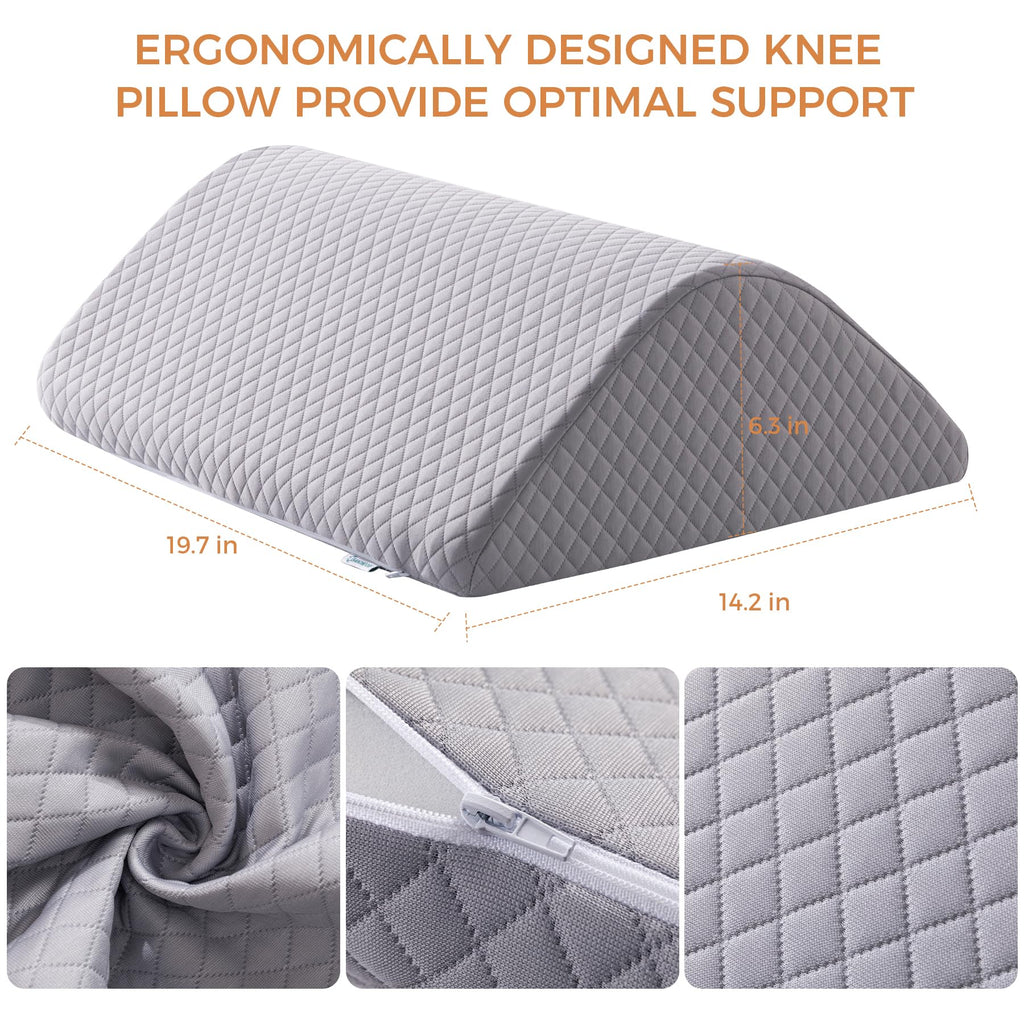 Knee Wedge Pillow 6.3'' for Post-Surgery Recovery - Leg Elevation Support for Sleep Position,Alleviating Lower Back & Hip Pain Enhancing Circulation in Ankles Legs Triangle Pillow with Removable Cover
