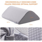 Knee Wedge Pillow 6.3'' for Post-Surgery Recovery - Leg Elevation Support for Sleep Position,Alleviating Lower Back & Hip Pain Enhancing Circulation in Ankles Legs Triangle Pillow with Removable Cover
