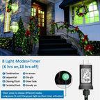 YEGUO Green Christmas Lights, 200 LED String Lights Outdoor Waterproof, 8 Modes 66ft Christmas Lights Plug in