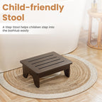 Tinamo One Step Stool for Adults 6.5" - Wooden Step Stools for Bed - 500 Lbs Safety Stepping Stool Bathroom Aid for Handicap, Elderly, Seniors, Kid, Bathtub, High Beds, Kitchens (Black 6.5 Inch H)