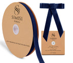 Navy Blue Velvet Ribbon 5/8'' 25 Yards for Christmas Tree, Gift Wrapping, Flower Bouquet, Wreath Decorations, Bow Making