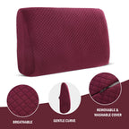 HOMBYS Lumbar Support Pillow for Recliner Chair, Memory Foam Back Support Cushion for Elderly,Extra Large Lumbar Support Pillow with Extension Straps, Thick Backrest for Home Reading