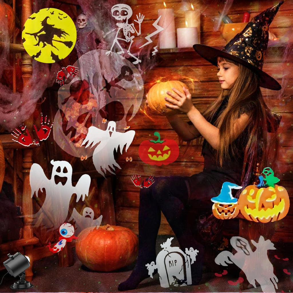 FLITI Brighter Halloween Decorations Projector Lights and Christmas Projector Outdoor 2024 Upgrade, 19 HD Effects (3D Ocean Wave & Patterns), 11 Holiday Projector Home Party Light Show