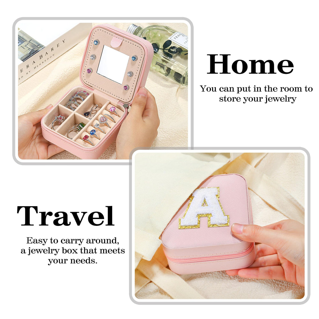 Parima Valentines Day Gifts for Girls - Travel Jewelry Case for Girls Jewelry Box | Gifts for Friends Women Unique Christmas Gifts for Women | Friends Gifts Personalized Gifts - Letter J, Pink