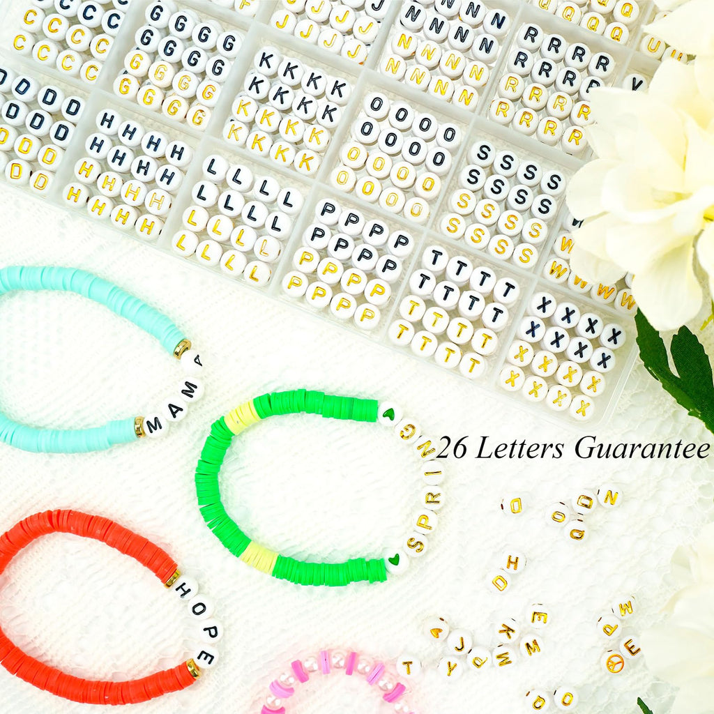 Friendship Bracelet Making Kit 96 Colors, 900pcs Letter Beads, 100pcs Number Bead, Gold Silver Spacer Charms for Concert Bracelets Jewelry Craft