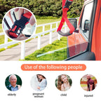 Automotive Adjustable Standing Aid Safety Handle Vehicle Support Grip Handle Disability Help Car Hand Hook- 2 pcs (Red)