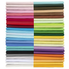 Aubliss 50pcs 100% Cotton Fabric Bundle 10" x 10" PreCut Fat Squares Sheets Printed Floral Sewing Supplies for Patchwork Sewing DIY Crafting Quilting Fabric (50PCS 10"x10", Solid)