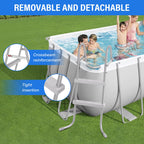 TIXANF 33" 2-Step Steel Frame Above Ground Swimming Pool Ladder,Heavy Duty Double Sided Removable Pool Steps,Pool Ladder Steps with Non-Slip Plastic Steps for Entry and Exit