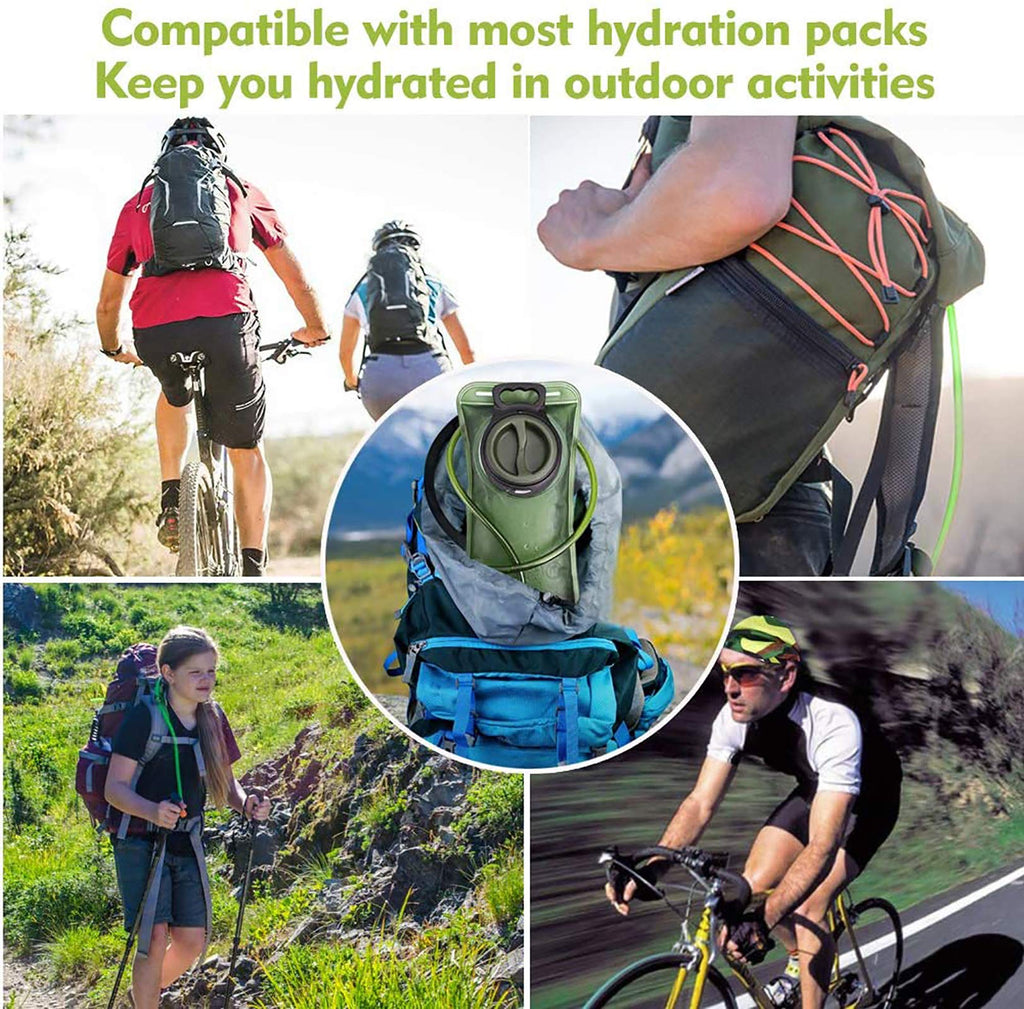 Hydration Bladder, 2L Water Bladder for Hiking Backpack, BPA-Free Leak Proof Water Reservoir Storage Bag, Hydration Pack Replacement for Camping Cycling Running, Military Green