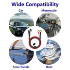 10AWG 6FT Charger Cable, SAE to O Ring Terminal Quick Disconnect Harness, 2 Pin SAE Connectors Extension Cables Cord with 15& 20A Fuse for Car, Motorcycle, Solar Panel