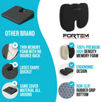 FORTEM Office Chair Cushion and Back Support for Office Chair, Lumbar Support Pillow, Memory Foam, Non Slip Sitting and Back Rest for Gaming, Car Seat Cushion, Chair Pad, XL