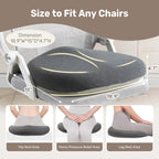 puredown X Large Seat Cushions, 1 Pack Gel Office Chair Pads with Non-Slip Backing, Tailbone Pain Relief Cushion, Washable Car Booster Seat Cushion, 19" x 15" x 5"