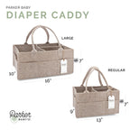 Parker Baby Diaper Caddy - Nursery Storage Bin and Car Organizer for Diapers and Baby Wipes - Oatmeal, Regular