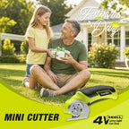 SnapFresh Cordless Electric Scissors, 4V Electric Mini Box Cutter, Carpet & Cardboard Cutter Tool with a Replacement Blade/Charger, Rotary Cutter for Cardboard Packages Leather Plastic （Green）