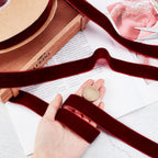 arricraft 20 Yards × 1 Inch Christmas Single Side Velvet Ribbon, Satin Ribbon Roll for Wedding, Gift Wrapping, Hair Bows, Red Velvet Ribbon, Flower Arranging, Home Decorating (Dark Red)