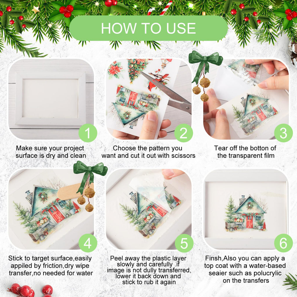 BBTO 12 Sheets Christmas Rub on Transfers for Crafts and Furniture Christmas Rub on Transfer Stickers Winter Rub on Decals for Wood DIY Paper Home Decor, 5.5 x 5.7 Inch(Snowman)