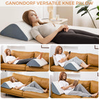 Knee Wedge Pillow 6.3'' for Post-Surgery Recovery - Leg Elevation Support for Sleep Position,Alleviating Lower Back & Hip Pain Enhancing Circulation in Ankles Legs Triangle Pillow with Removable Cover