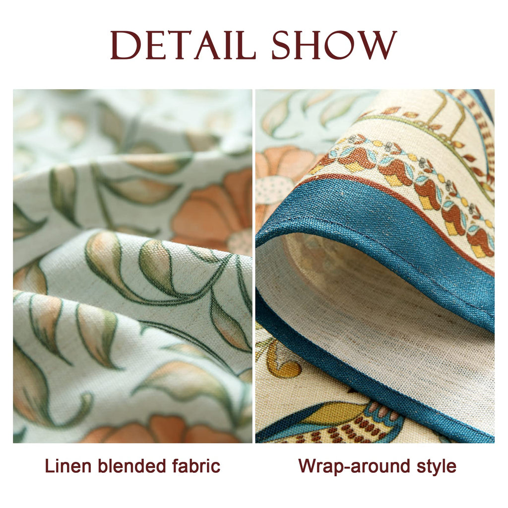 patdrea French Linen Tablecloth Soft Breathable Tabletop Cover Kitchen Dining Tablecloth for Rectangular Tables for Parties Christmas,55"*55
