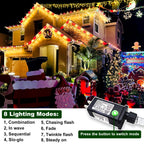 Icicle Christmas Lights Outdoor, 66ft 640 LED Icicle Lights for Outside, Plug in Twinkle Lights Indoor with 8 Modes Timer Waterproof for House Holiday Decor Wedding Christmas Decorations (Warm White)