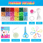 Funtopia Beads for Crafts, Pony Beads Keychain Making Kit, Bead Pets Art Crafts for Kids Beginners, Birthday Party DIY Craft for Girls Boys (1500 Bead, 30 Designs)