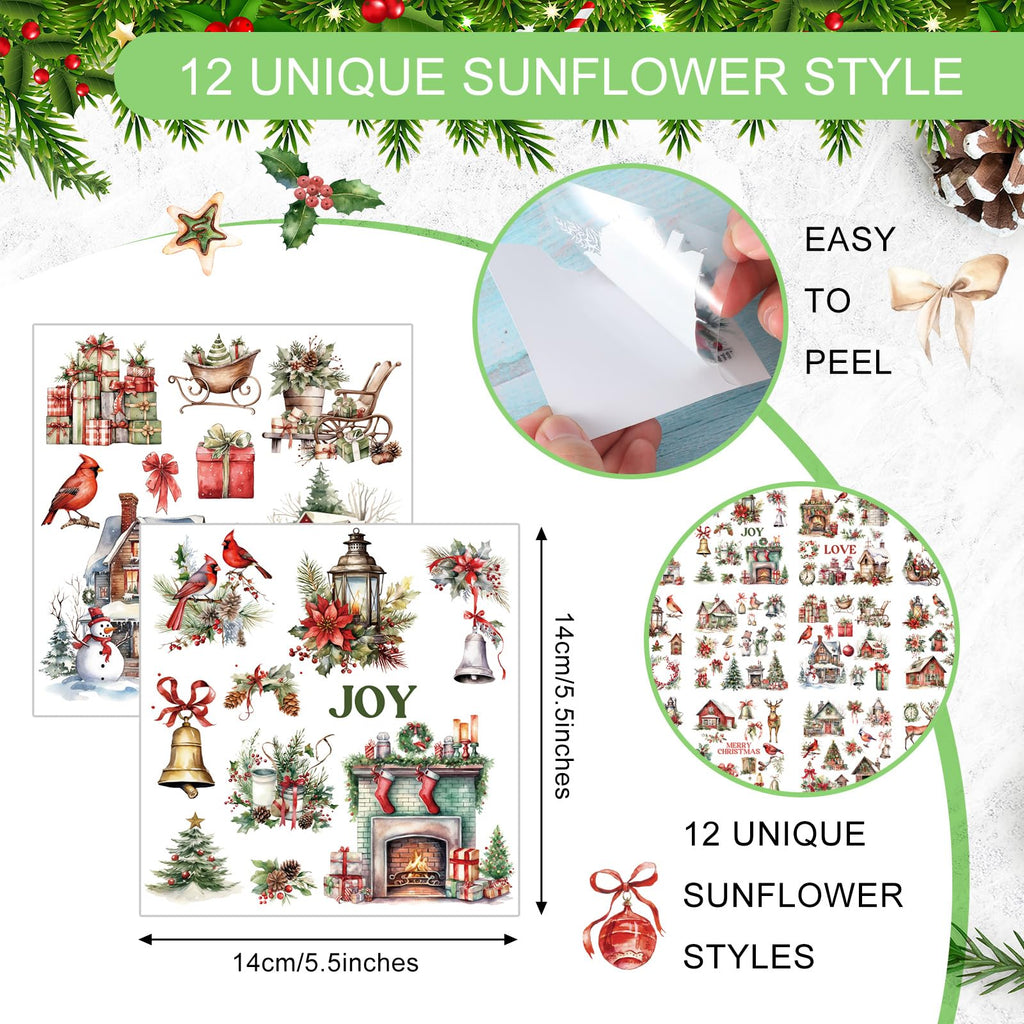 BBTO 12 Sheets Christmas Rub on Transfers for Crafts and Furniture Christmas Rub on Transfer Stickers Winter Rub on Decals for Wood DIY Paper Home Decor, 5.5 x 5.7 Inch(Snowman)