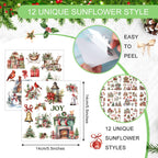 BBTO 12 Sheets Christmas Rub on Transfers for Crafts and Furniture Christmas Rub on Transfer Stickers Winter Rub on Decals for Wood DIY Paper Home Decor, 5.5 x 5.7 Inch(Snowman)