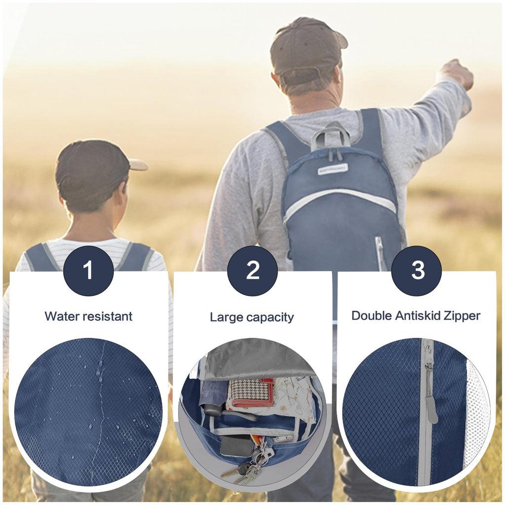 35L Foldable Waterproof Backpack For Outdoor Sports With Inside Wet Clothes Compartment Packable For Multiple Uses Ultra Lightweight Ideal For Hiking Men And Women Travel(Dark Blue)