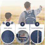 35L Foldable Waterproof Backpack For Outdoor Sports With Inside Wet Clothes Compartment Packable For Multiple Uses Ultra Lightweight Ideal For Hiking Men And Women Travel(Dark Blue)