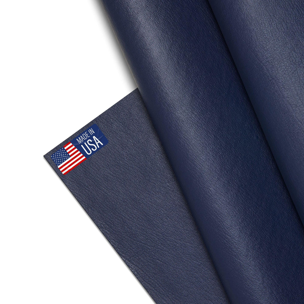 Marine Vinyl Fabric, Upholstery Faux Leather, Outdoor Boat Automotive, DIY and Crafting Pleather - 5 Yard Roll (Navy)