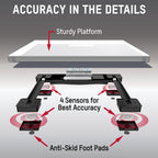 Taylor Digtal Scales for Body Weight, Highly Accurate 400 LB Capacity, Auto On and Off Scale, 11.8 x 11.8 Inches, Charcoal Grey