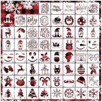 Small Stencils for Painting on Wood Reusable, 3 Inch Reusable Stencil for Craft Ornament Paint Template Stencils for Wall Card Rock Wood Signs Coasters Canvas Home Decor (Christmas)