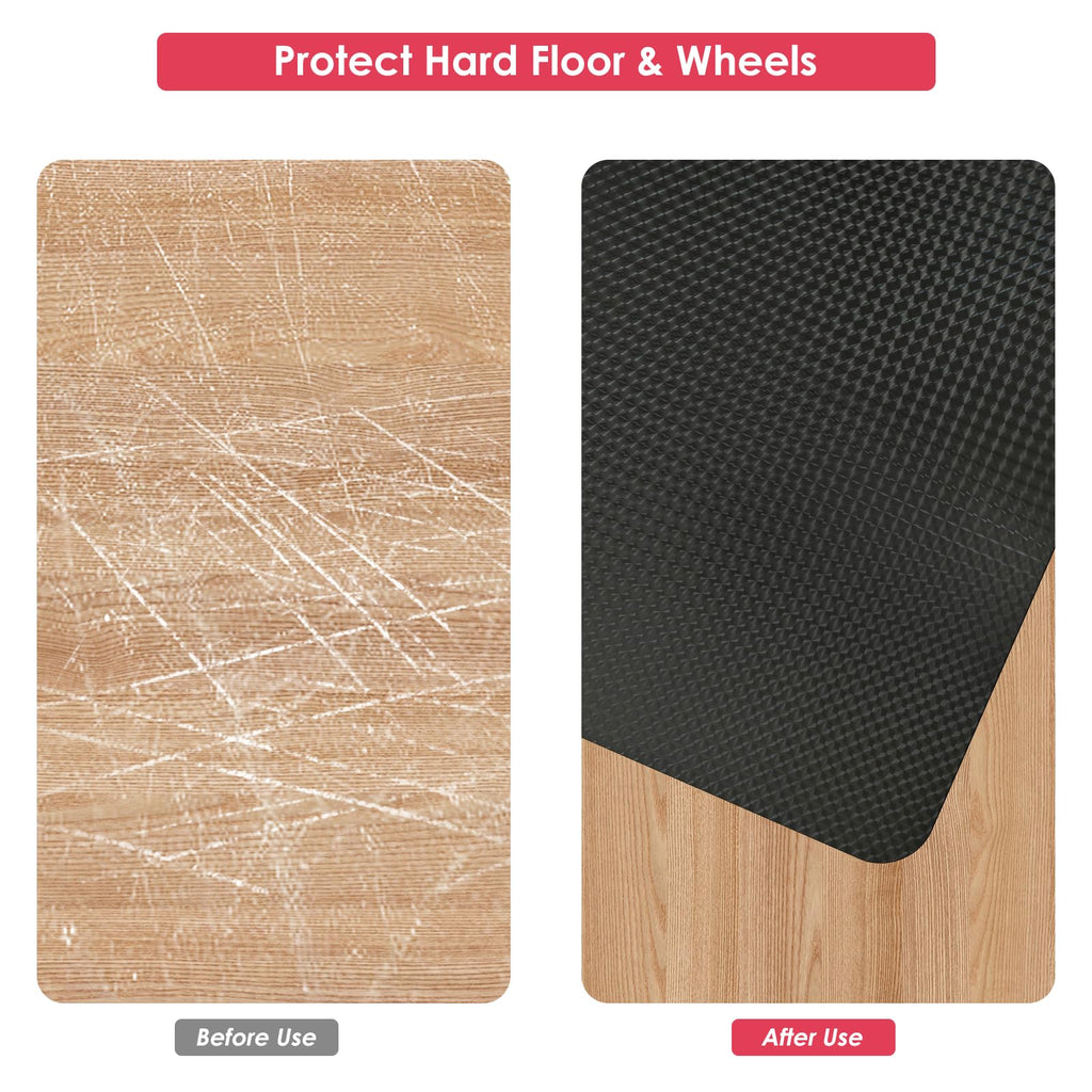Vicwe Gaming Chair Mat for Hardwood Floor, 60"×46" Large Office Chair Mat, PVC Computer Chair Mat, Easy Glide, Floor Protector for Rolling Chair-Black