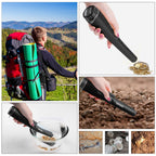 Dmyond Metal Detector Pinpointer, Professional Waterproof Handheld Pin Pointer Wand, Search Treasure Pinpointing Finder Probe with 9V Battery for Adults, Kids - Black