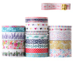 Washi Tape Set, 21 Rolls, Assorted Sizes, Floral