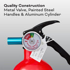 Kidde Fire Extinguisher for Home & Office Use, 5-B:C, 3.2 Lbs., USCG Approved with Strap Bracket (Included) & Fire Extinguisher for Home, 1-A:10-B:C, Dry Chemical Extinguisher, Red