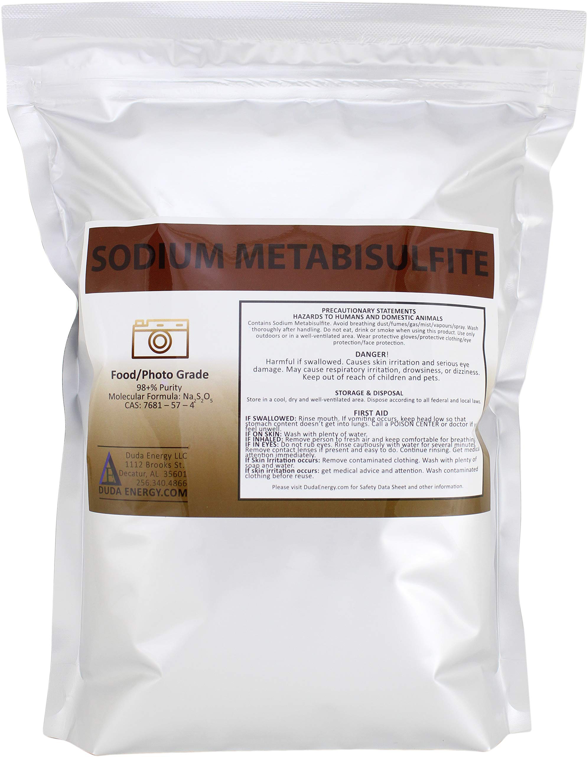 Duda Energy meta05 Sodium Metabisulfite Food Grade/Photo Grade 98, 5 lb.