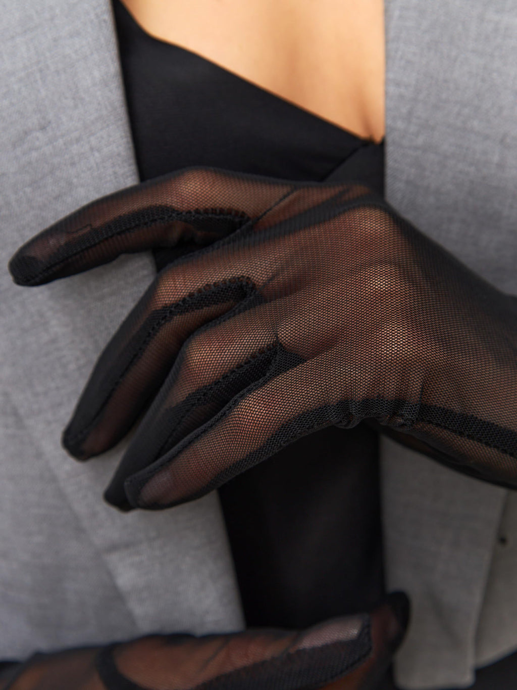 Women’s Long Mesh Opera Tulle Gloves - Sheer Elbow-Length Accessory for Wedding, Halloween Party, Women’s Fashion, Black