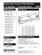 Moen Stainless Bathroom Safety 18-Inch Shower Grab Bar with Concealed Screws for Elderly or Handicapped, R8918
