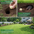Aromovia Mole Repellent for Lawns and Yard, Mole and Groundhog Repellent Outdoor, 12 Packs Natural Gopher Repellant Balls for Lawns, Gardens, Yards, Farms and Orchards, Safe for People and Pets