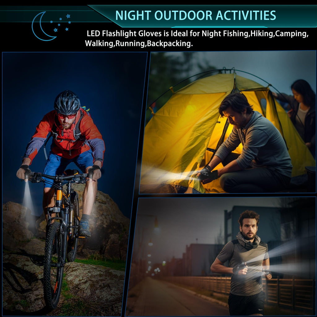 lucdnc LED Flashlight Gloves Gifts for Men Christmas Stocking Stuffers for Adults Cool Gadget Tools Unique Men Birthday Gifts