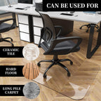 KAISLE Office Chair Mat for Carpet Floor, Plastic Rolling Chair Mat for Carpeted Floors, Computer Desk Chair Floor Mats, 48 x 30 Inch Rectangle Clear Heavy Duty Floors Protector 0.14 Inch Thick