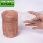 YAGJIA 5” x 32 ft, 100% Pure Copper Mesh for Distilling, Knitted Copper Mesh Roll, Double Layer Fabric Wool Hole Filler Used for Garden and House
