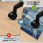 Office Chair Mat for Hardwood Floor&Tile Floor,36"X 48" Heavy Duty Desk Chair Mat for Hard Floors,Under Desk Rug for Rolling Computer Chair,Anti Slip,Low Pile Carpet Floor-Geo Blue Gray
