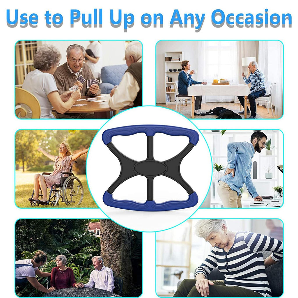 Lift Assists Standing Aid-Handicap Bar with No-Slip Grip Handles, Portable Lift Aid for Handicapped, Blue with Rubber Grip Handicap Bar Lift Aid to Transfer Elderly Senior Bariatric