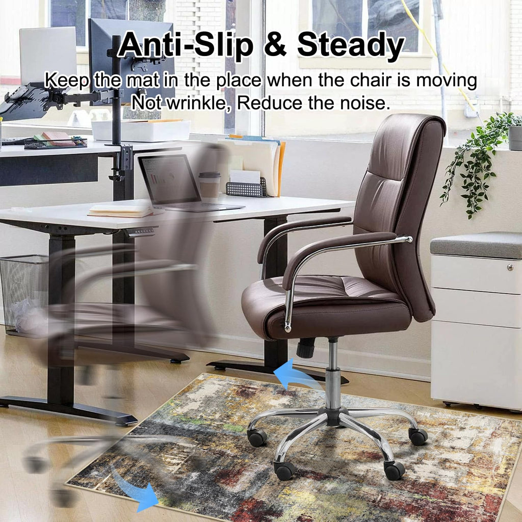 Anidaroel Office Chair Mat for Hardwood Floor, 48"x60" Under Desk Chair Rug for Rolling Chair, Anti-Slip Computer Chair Mat, Low Pile Carpets Floor Rug for Home Office Gaming Room