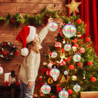 Shappy 50 Pcs Christmas Iridescent Ornaments Halloween, Transparent DIY Shatterproof Hanging Rainbow Ball Christmas Ornament 5 Different Sizes for Party, Wedding, Home Decor (Clear)