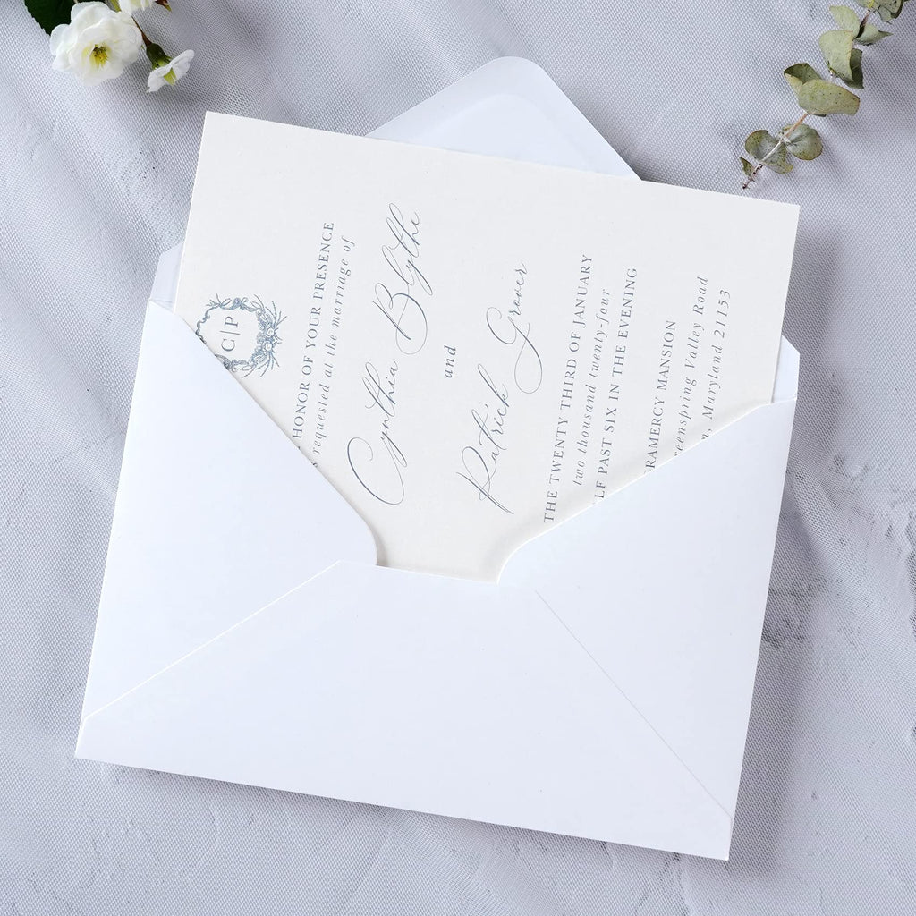 PONATIA 50 PCS/Pack A7 Envelopes, 5.25 x 7.5'' White Envelopes, Perfect For 5 x 7'' Wedding Invitation Cards, Christmas Gift Cards Envelopes, Acrylic Invitations, Photos