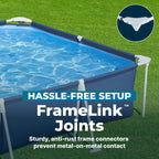 Bestway Steel Pro 9' 10" x 6' 7" x 26" Rectangular Above Ground Pool Set with 827 Gallon Capacity, DuraPlus Liner, and Flowclear 330 GPH Filter Pump