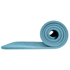 Retrospec Solana Yoga Mat 1/2" Thick w/Nylon Strap for Men & Women - Non Slip Excercise Mat for Yoga, Pilates, Stretching, Floor & Fitness Workouts, Blue Mist